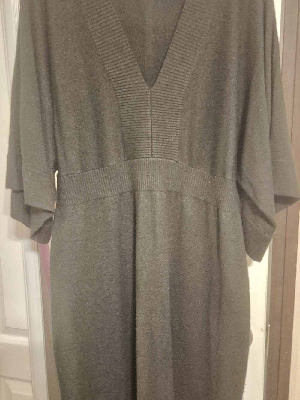 dressbarn Hunter Green Knit Dress with V-Neck